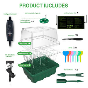 BAVA LED élèvent le kit hydroponique de germination de plante 40 cellules plateaux de démarrage de <span class=keywords><strong>semis</strong></span> avec tapis <span class=keywords><strong>chauffant</strong></span> de contrôleur de thermostat numérique - Product Image 4
