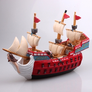 Barco pirata de estilo veraniego, serie mediterránea, bar, <span class=keywords><strong>restaurante</strong></span>, accesorios de decoración, barco pirata de resina, 30CM - Product Image 3
