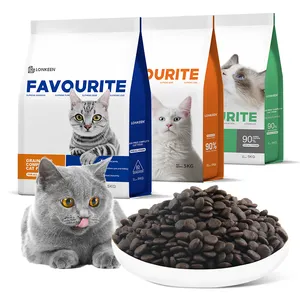 Grandes marques d'aliments secs pour chats, sans additifs, fruits de mer, saveur de poulet, mélange d'aliments secs pour chats pour tous les âges