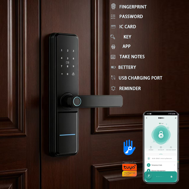Android Zigbee Waterproof Tuya Tt Lock Wifi Fingerprint Smart Door Lock Biometric Door Lock for Home