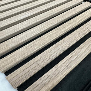 Panneau acoustique en bois à lattes 3D - MDF Chêne Noyer Bois Intérieur Revêtement mural intérieur Décoration rainurée Planche avec feutre plat - Product Image 5