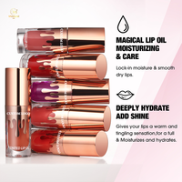 Huile à lèvres liquide brillante OEM, étiquette privée, logo personnalisé, hydratante, légère, longue tenue, anti-transfert, fini mat ou pailleté