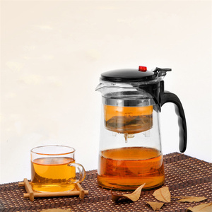 Hogar Oficina Camping Picnic Vidrio Tetera de vidrio con infusor y tapa para florecer y hojas sueltas - Product Image 1