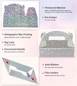 Bán buôn tùy chỉnh cầu vồng màu Holographic Kẹo hộp bên ủng hộ Hộp đồ ăn nhẹ Cookie đồ chơi bên đám cưới - Product Image 4