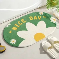 Kleine, frische, ovale, maschinell gefertigte Fußmatten, weiche Teppiche mit Blumenmuster, Teppiche für den Hauseingang, Schlafzimmer, Toilette, Badezimmer, Tür, saugfähig