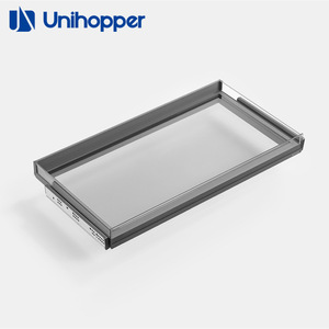 LED Glass <b>Wardrobe</b> Pull-out Basket 20-35L Damping Buffer Telescopic Drawer Clothing Organizer Home Use - Product Image 4