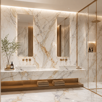 Dalle de marbre de luxe Calacatta Gold d'Italie pour revêtement mural intérieur, îlot de cuisine, comptoir, carrelage de sol et dessus de meuble-lavabo