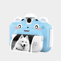 Cámara de Impresión Instantánea HD CMOS de 1080p para Niños, Impresora Digital Mini con Papel Fotográfico Térmico a Color de 2.4 Pulgadas para Navidad
