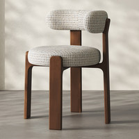 Chaise de salle à manger mobile de style vintage français, rétro moderne, simple, avec housse souple, en bois massif, pour usage commercial et domestique, intérieur