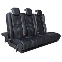Sofá Cama Convertible de Cuero AutoLiuMa, Asiento de Capitán de Lujo para Van, Plegable en 3 Partes, Impermeable, para Vehículos Recreativos