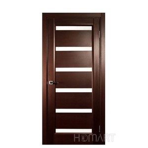 Modern tek ahşap döner kapılar katı ahşap kanatlı ön giriş için iç fiberglas anti-hırsızlık toptan fiyat ev kullanımı için - Product Image 6