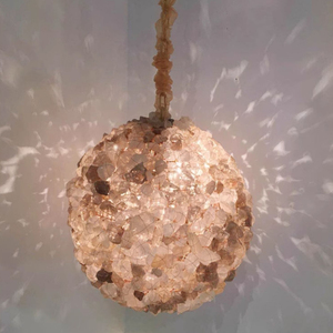 Lampadario a sospensione in cristallo fiammato con decorazioni in pietra, lampada a sospensione in <span class=keywords><strong>sale</strong></span> naturale Angora <span class=keywords><strong>per</strong></span> villa - Product Image 3