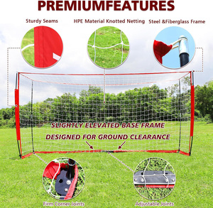 Gol da calcio in rete da calcio per cortile con telaio a prua, Base in metallo pieghevole e <span class=keywords><strong>15</strong></span> coni da allenamento - Product Image 5