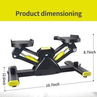 Appareil d'exercice RS Twist Stepper avec bandes de résistance, compteur LCD, step climber hydraulique portable pour entraînement complet du corps à domicile