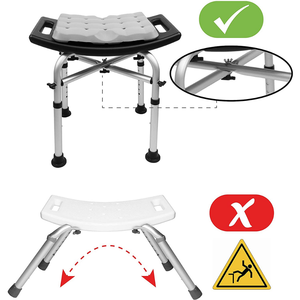 Padded Shower <b>Stool</b> (150 kg), <b>Bathroom</b> Chair Bench for Seniors Black KMINA K30009 - Product Image 5