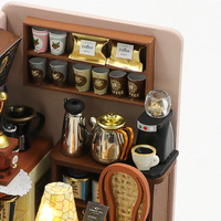 Maison de poupée miniature en bois Hongda DIY sur le thème du café S2301Z, kit de maison de poupée miniature DIY avec housse anti-poussière