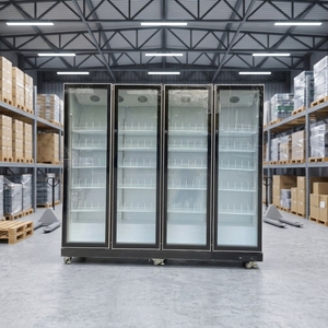 Réfrigérateur commercial vertical à 4 portes <span class=keywords><strong>grande</strong></span> capacité pour supermarché, vitrine à boissons avec porte à rebond automatique en verre trempé - Product Image 6