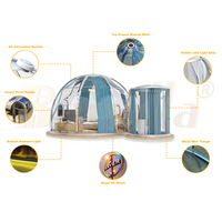 Maison à bulles modulaire préfabriquée en PC transparent, tente Igloo pour le glamping, thermoformage transparent géodésique pour l'extérieur
