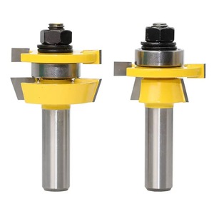 1/2 'gambo rotondo su pannello rialzato 3 Bit porta dell'armadio Set di punta del Router <span class=keywords><strong>con</strong></span> fresa posteriore - Product Image 5