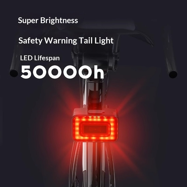SpoLite Smart Millimeter Wave LED Solar Bicycle Mountain Road Bike Radar Tail Light High-Brightness Warning Safety Riding Light