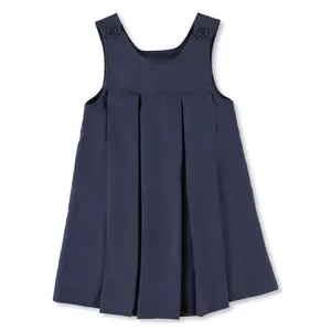 Детская эластичная прочная школьная форма с плиссированным подолом для девочек, платье-джемпер, юбка