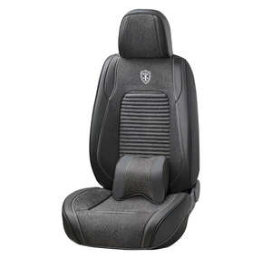 Protecteur de siège de <span class=keywords><strong>voiture</strong></span> de luxe personnalisé Noir et rouge Ensemble complet universel en cuir PU - Product Image 5
