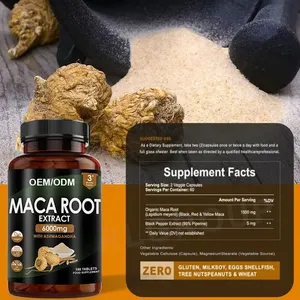 Best Selling Products OEM Organic Maca Root Supplement Replenish Energy Herbal Supplement Enhance Endurance Maca Capsule