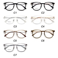 Montura de Gafas de Titanio Puro TR 2026, Anti Luz Azul, Color Té Transparente, Gafas Sencillas de Moda