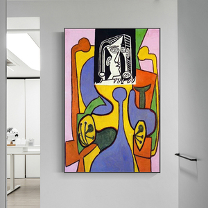 Pablo Picasso 1949 Tranh sơn dầu 'người phụ nữ ngồi ghế tàu' làm bằng tay trừu tượng phong cách nghệ thuật nhà bức tranh chân dung - Product Image 4