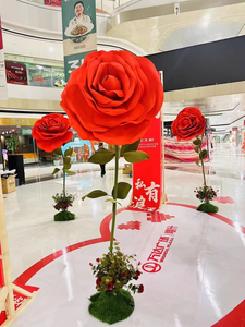 Fiori giganti impermeabili enorme rosa artificiale rossa per san valentino decorazione anniversario matrimonio decorazione centro commerciale - Product Image 4