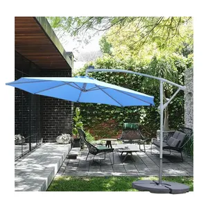 Diseño de lujo de protección UV al aire libre jardín Solar Patio colgante sombrilla