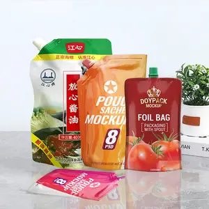 Custom Printed 150ml Liquid Juice Packaging Bag Vmpet Stand Up Spout Pouch Fruit Packing Plastic Bag