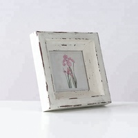 Vintage beyaz ahşap fotoğraf çerçevesi eski okul ev dekorasyon çiçek boyama ahşap fotoğraf çerçevesi düğün dekor için