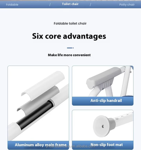 Púrpura 43CM Extra ancho suave cojín soporte marco hogar enfermería inodoro silla plegable personas obesas tamaño <span class=keywords><strong>grande</strong></span> cabecera cómoda - Product Image 5