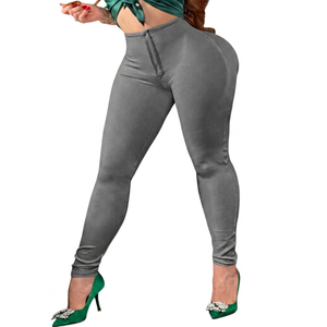 Leggings Blancos de Cintura Alta, Largos, de Spandex y Nailon, Elásticos en Cuatro Direcciones, Color Sólido, Cintura Elástica, Pantalones de Yoga - Product Image 2