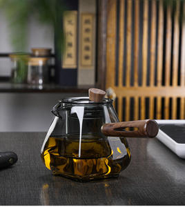 Juego de tetera de vidrio de borosilicato duradero de primera calidad, infusor con mango de madera, apto para flores/té de hojas sueltas para <span class=keywords><strong>restaurante</strong></span> en casa - Product Image 5