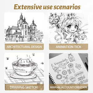 Bộ bút vẽ viền siêu nhỏ chất lượng cao, nhiều nét, đầu kim đen, đầu nhỏ - Product Image 2