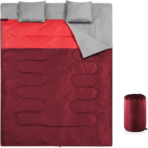 Warmer Umschlag Kapuzen schlafsack Doppelte Breite Drei Jahreszeiten Wasserdichter Camping Paar Schlafsack Geeignet für Familien - Product Image 1