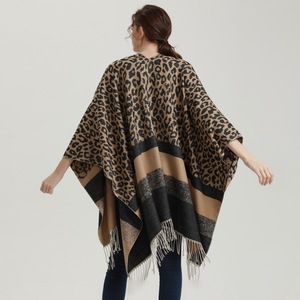 130*150CM autunno inverno pendenti Cashmere Modulare forchetta allungata poncho a scialle ispessite cappe nere - Product Image 4