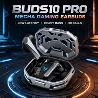 Audífonos para Juegos BUDS10 PRO Mecha 2026, Baja Latencia, Bajos Potentes, Llamadas HD, Efecto de Luz LED, TWS Intraaurales, ENC, IPX3 Impermeables, 3 Colores