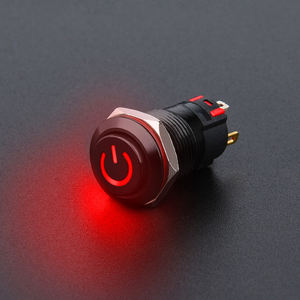 WD12mm interruttore a pulsante con testa alta allumina nera autobloccante alimentazione istantanea lampada a LED IP67 5 v12mm installazione - Product Image 2