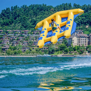 Bateau de remorquage gonflable en PVC pour sports nautiques, double rangée 8 places, type banane, jeu de remorquage aquatique gonflable - Product Image 5