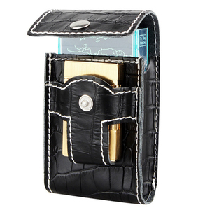 Mini <span class=keywords><strong>étui</strong></span> <span class=keywords><strong>à</strong></span> cigarettes automatique, portefeuille porte-monnaie, en cuir véritable, boîte <span class=keywords><strong>à</strong></span> cigarettes avec <span class=keywords><strong>étui</strong></span> allume-cigare - Product Image 6