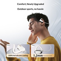Headphone Nirkabel Sport Tahan Air IPX7 Model Kalung Leher F25 Baru dengan Kontrol Suara dan Pengisian Daya Tipe-C