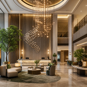 Luxury Hotel Soft Furnishing Solution Hotel Lobby <b>Wall</b> Decor Art Hotel Decorative <b>Wall</b> Art Custom Hospitality Design Hotel Proje - Product Image 1