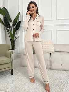 Ensemble de lingerie pour femmes en soie de luxe décontractée pour dormir, 2 pièces, pyjama en satin - Product Image 4
