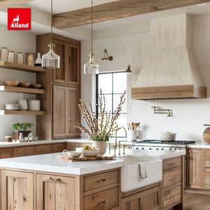 Armoires de <span class=keywords><strong>cuisine</strong></span> en chêne blanc de style minimaliste Allandgroup, avec poutres de plafond en bois antique et imitation bois - Product Image 3