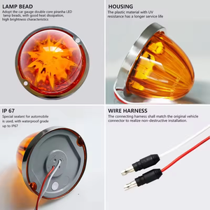<span class=keywords><strong>Feu</strong></span> <span class=keywords><strong>de</strong></span> <span class=keywords><strong>position</strong></span> latéral pour camion, type LED Pastèque, bicolore clignotant, avec lentille en plastique scellée, 5W, 12V à 24V - Product Image 3