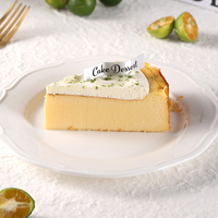 Pastel de Queso Vasco con Limón y Crema de Chocolate Congelada, 850g, Caja Redonda de 8 Pulgadas, para Cafeterías y Salones de Té