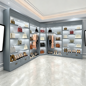 Vetrina Espositiva di Lusso Personalizzata per Scarpe e Borse con Illuminazione per Negozi di Abbigliamento e Sale di Trasmissione in Diretta - Product Image 2